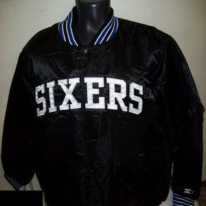 PHILADELPHIA 76ERS STARTER Snap Down Jacket BLACK